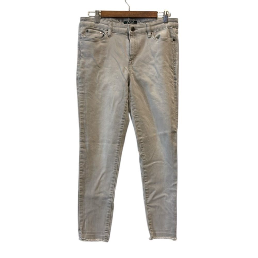 Lauren Ralph Lauren Premier Skinny Cropped Gray Stretch Jeans Size 10 10” Rise​